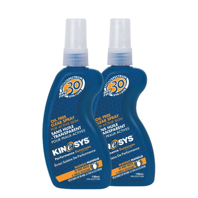 SPF 30 Mango KINeSYS Spray Sunscreen 120ml 2-pack