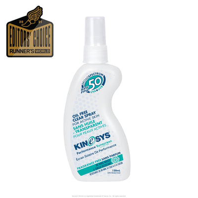 SPF 50 Fragrance Free KINeSYS Spray Sunscreen 120ml